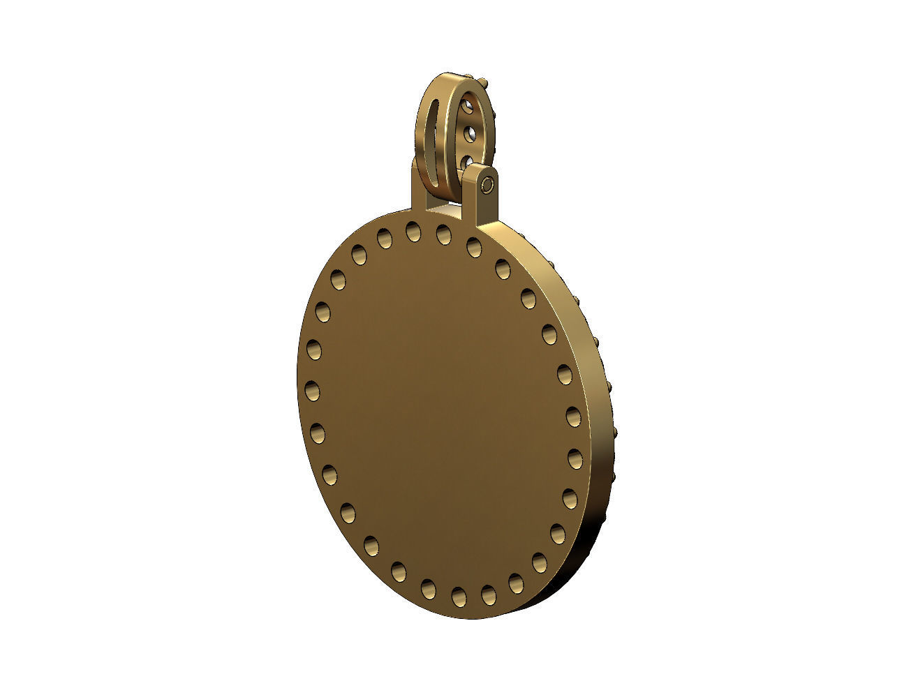 Round bitcoin diamond pendant 3D print model_2