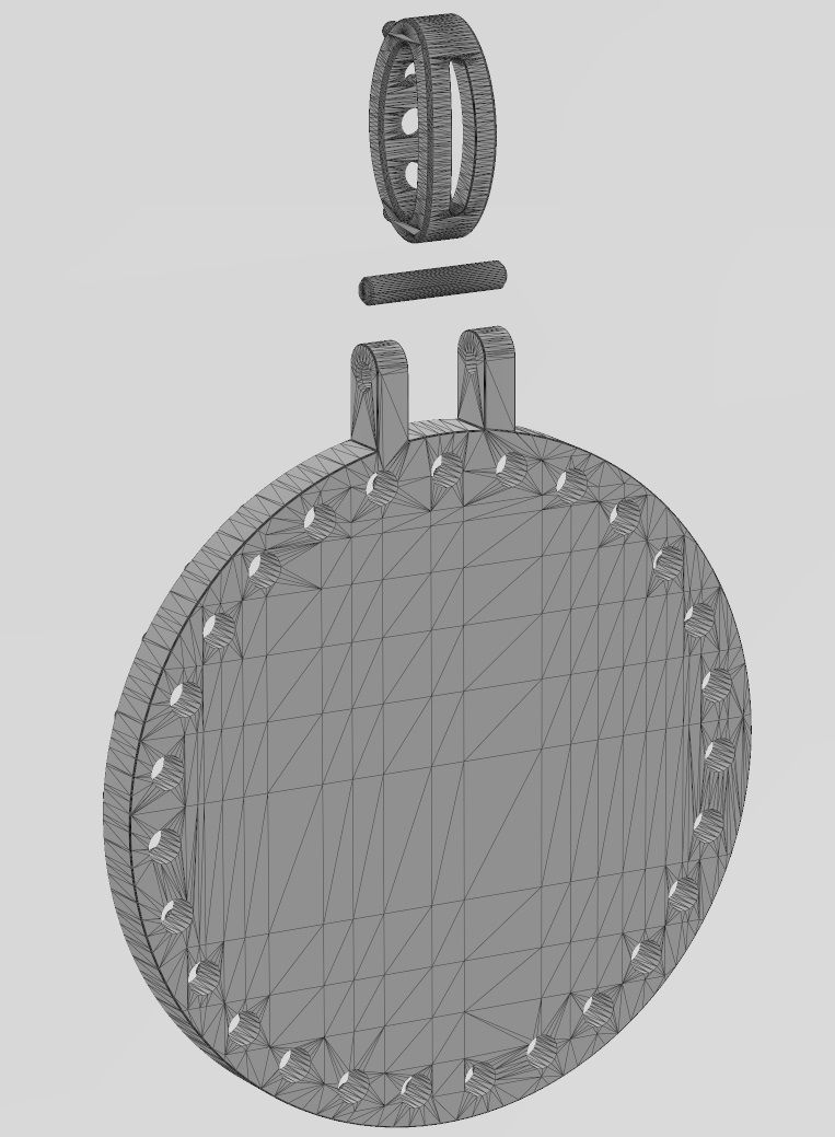 Round bitcoin diamond pendant 3D print model_15