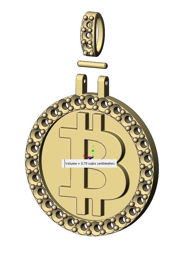 Round bitcoin diamond pendant 3D print model_13
