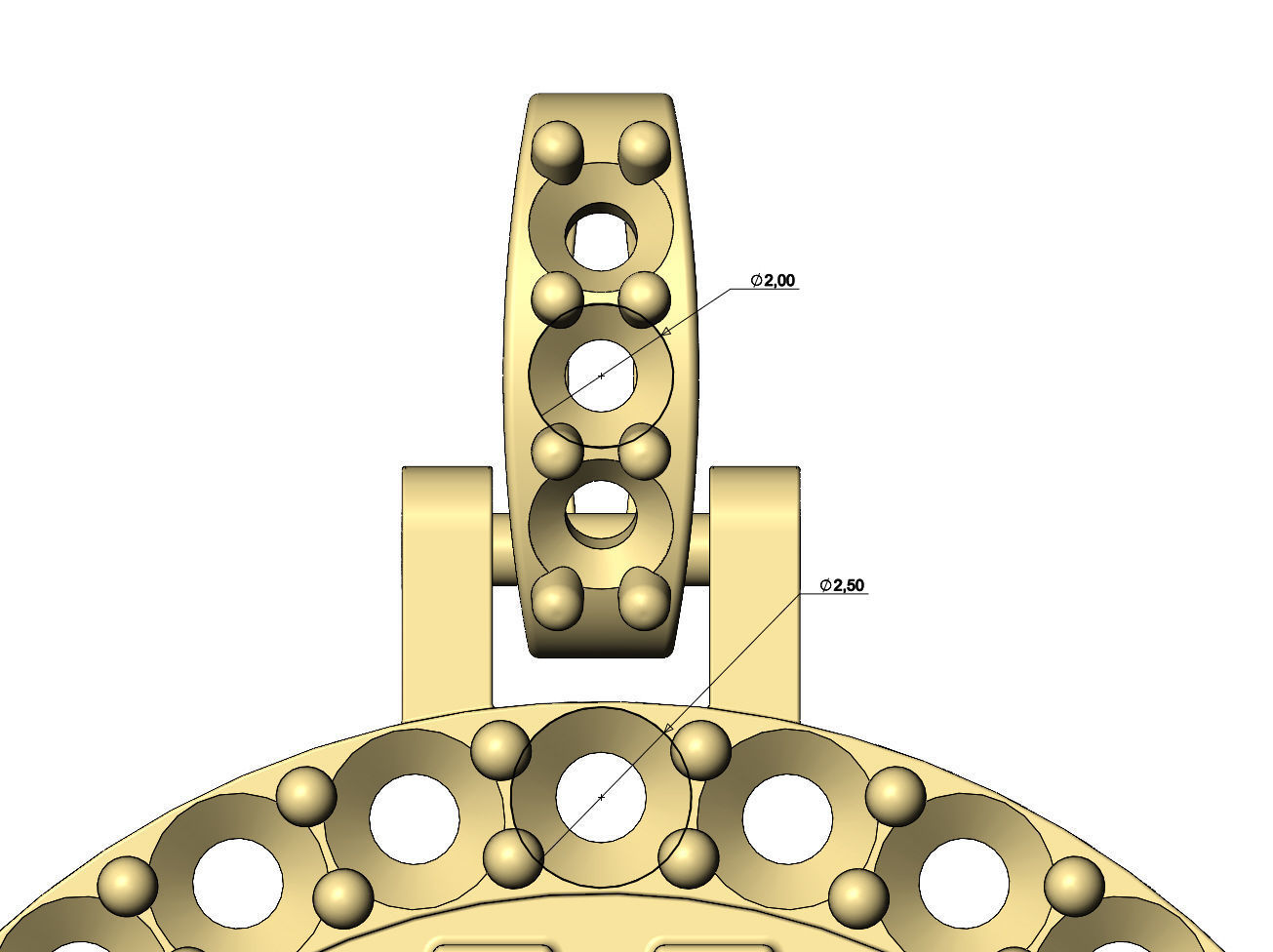 Round bitcoin diamond pendant 3D print model_7