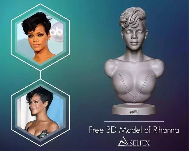Free STL Bust Sculpture of Actress for 3D Printing