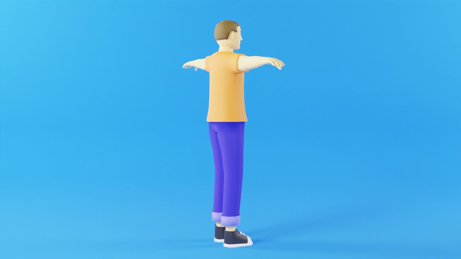 Man Cartoon Character Low-poly 3D model_5