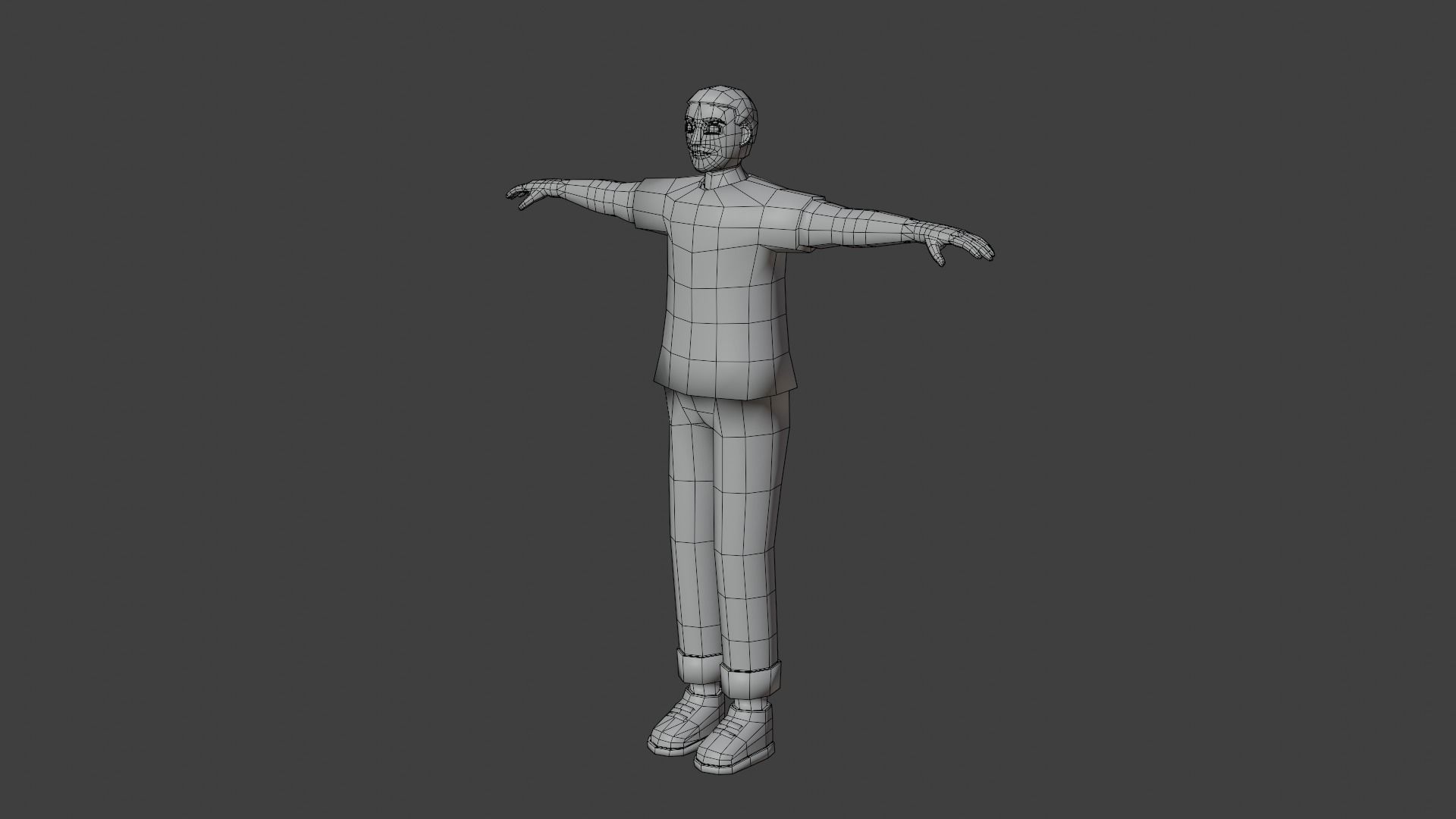 Man Cartoon Character Low-poly 3D model_11