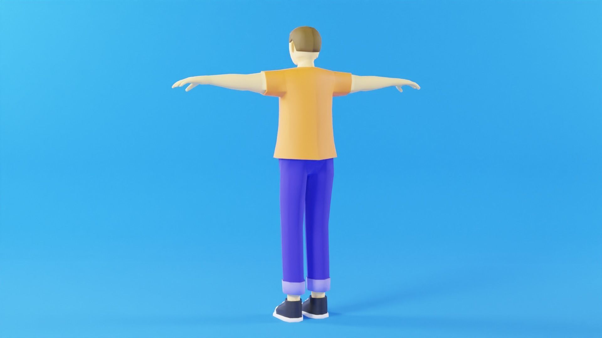 Man Cartoon Character Low-poly 3D model_4