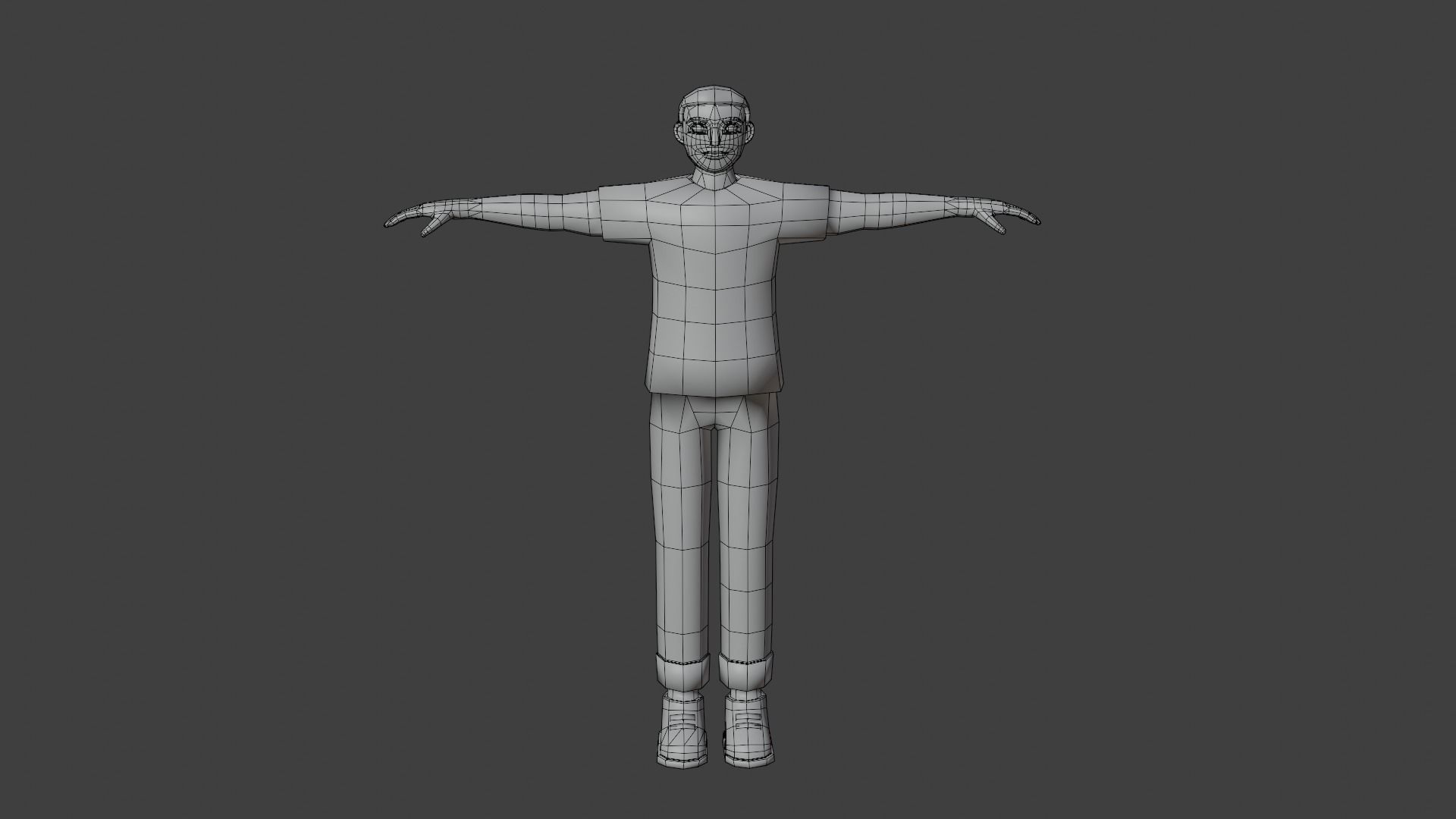 Man Cartoon Character Low-poly 3D model_10