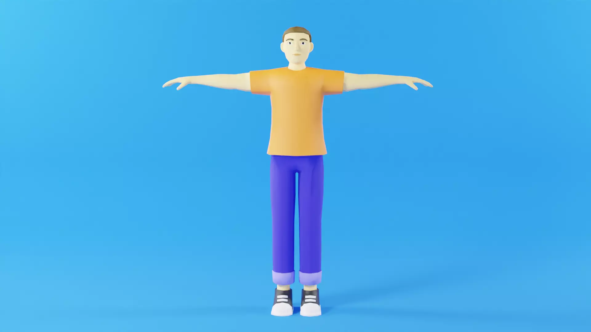 Man Cartoon Character Low-poly 3D model_0