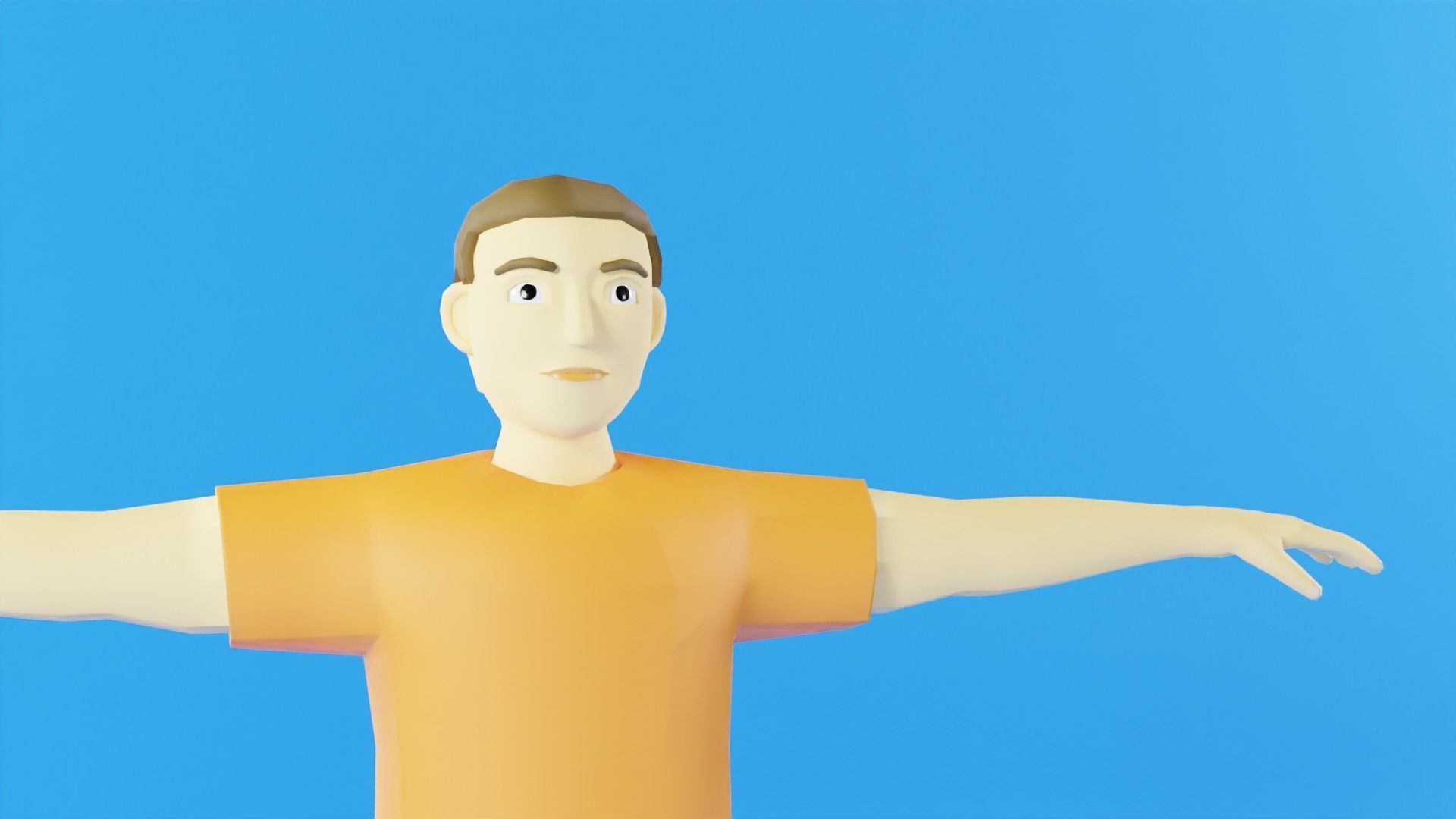 Man Cartoon Character Low-poly 3D model_1