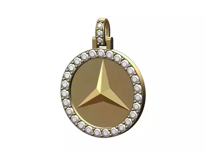 Diamond Mercedes Benz logo Pendant