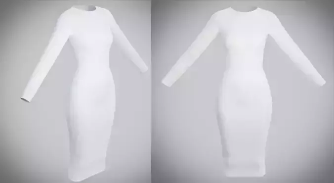 White bodycon midi dress 