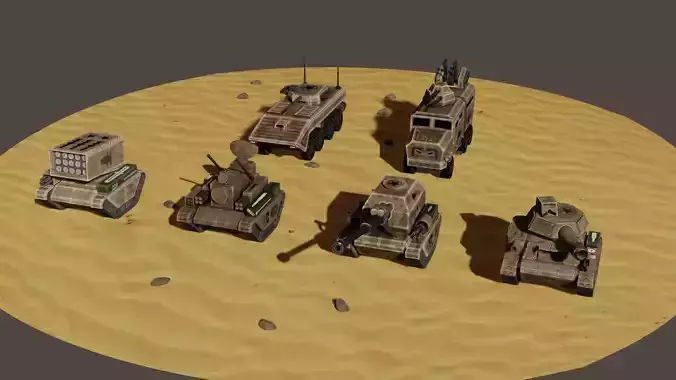 stylized military vehicles  3D Model Collection