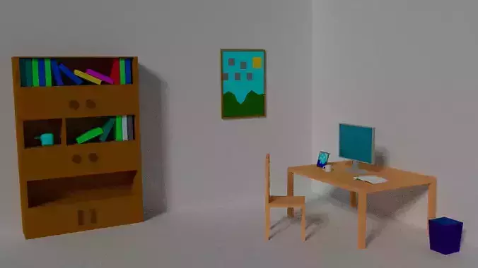3d ROOM Low-poly 3D model