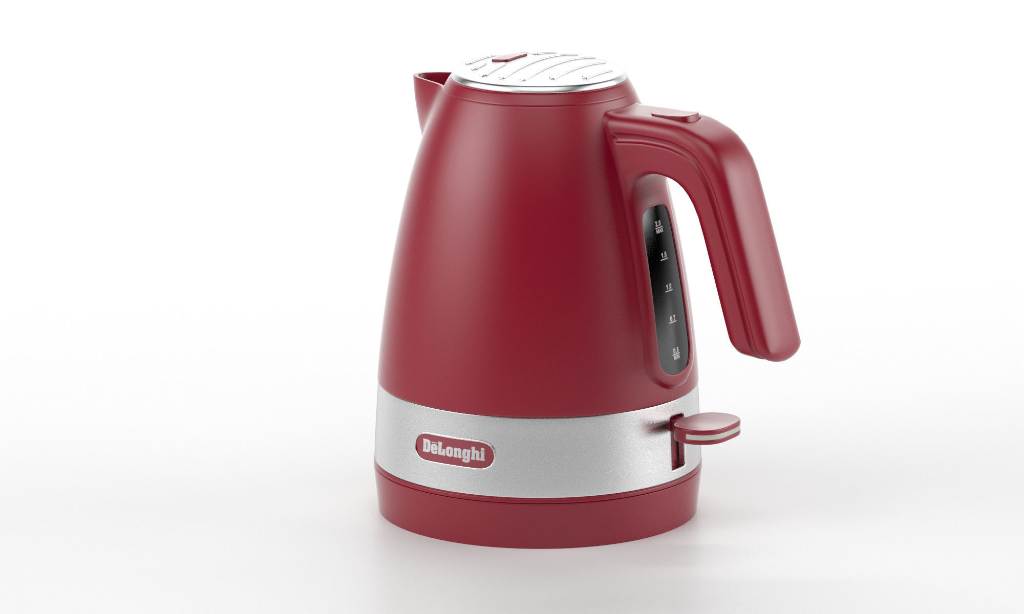 Kettle delonghi tepot electric red to turbosmooth 3D model_1