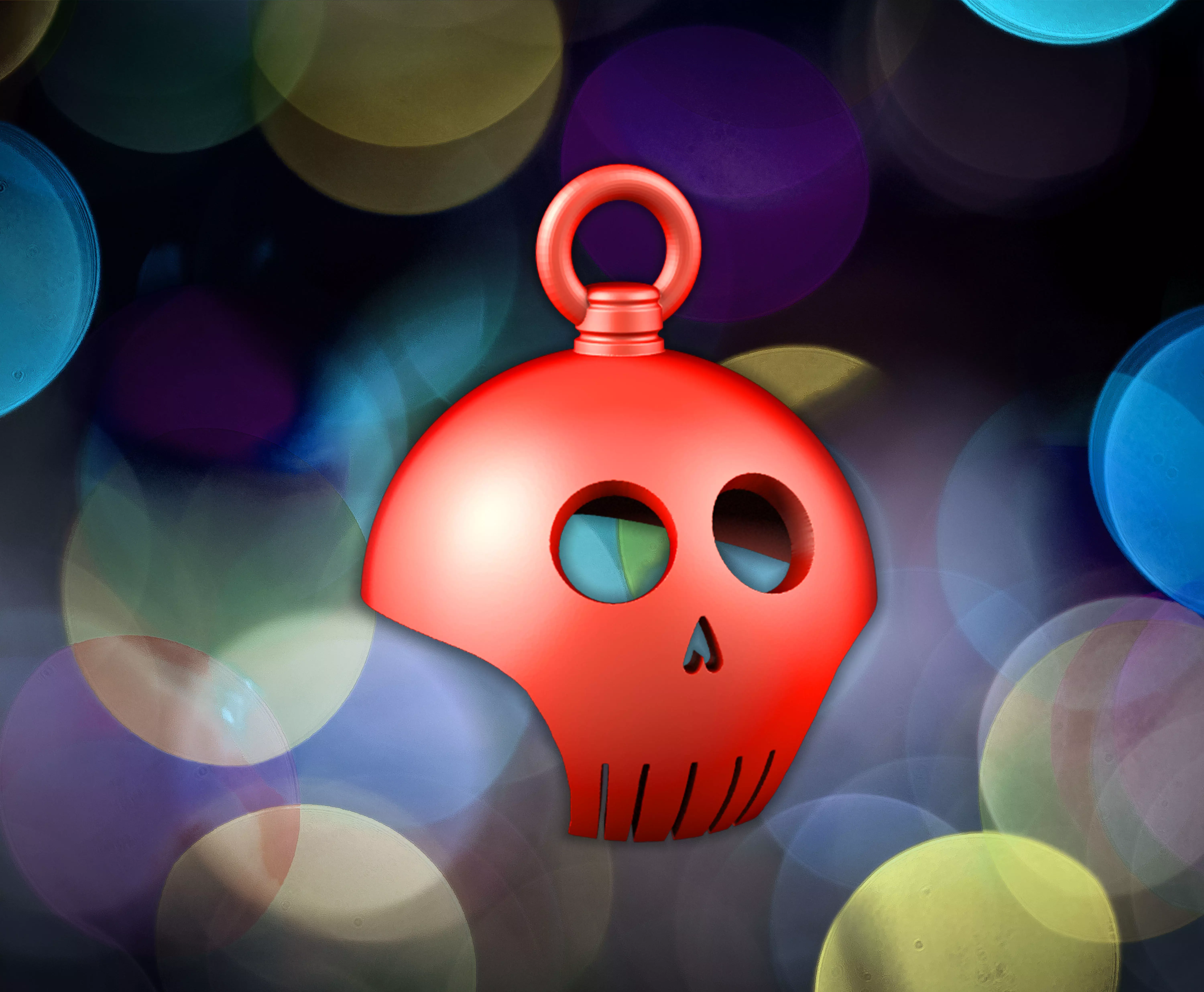 Skull Christmassball 3D print model_0