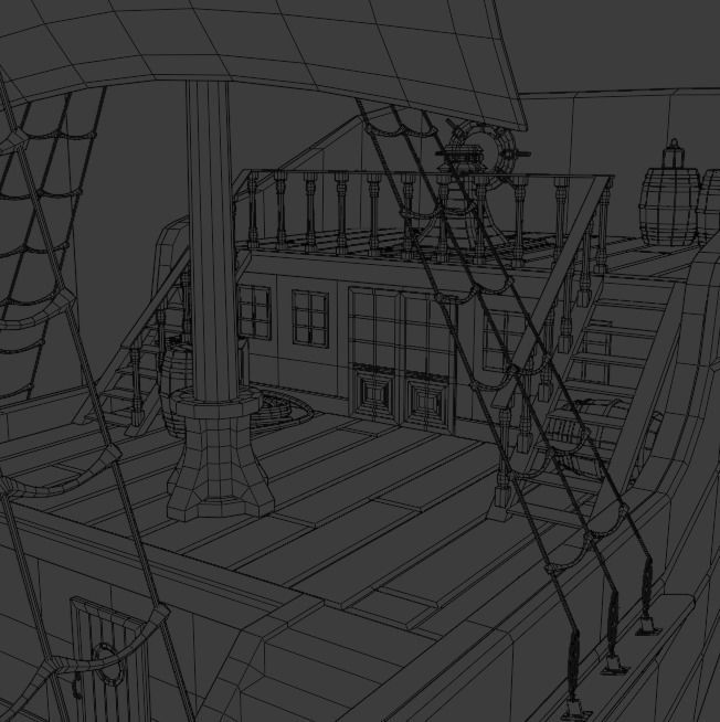 Ship pirate Low-poly 3D model_24