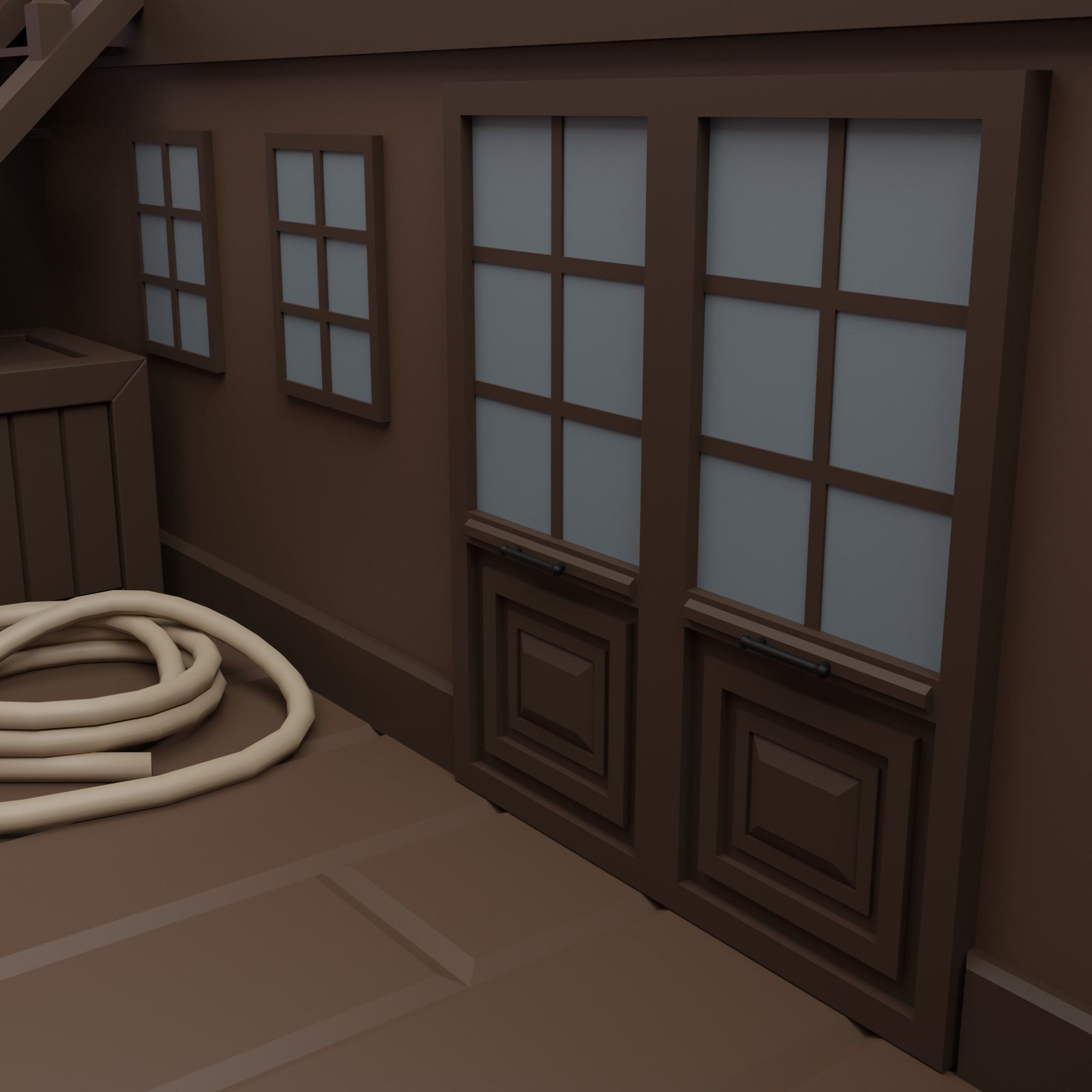 Ship pirate Low-poly 3D model_9