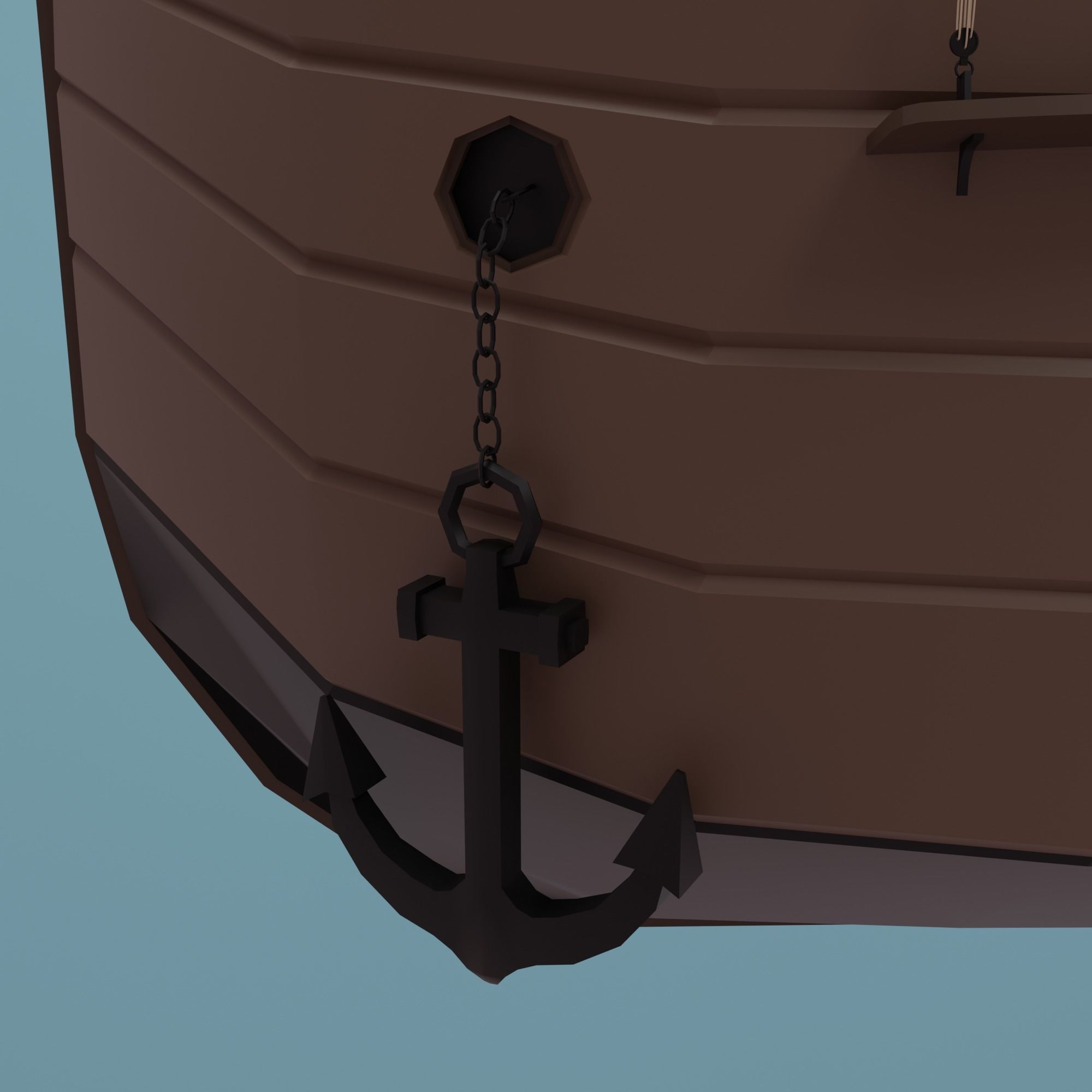 Ship pirate Low-poly 3D model_15