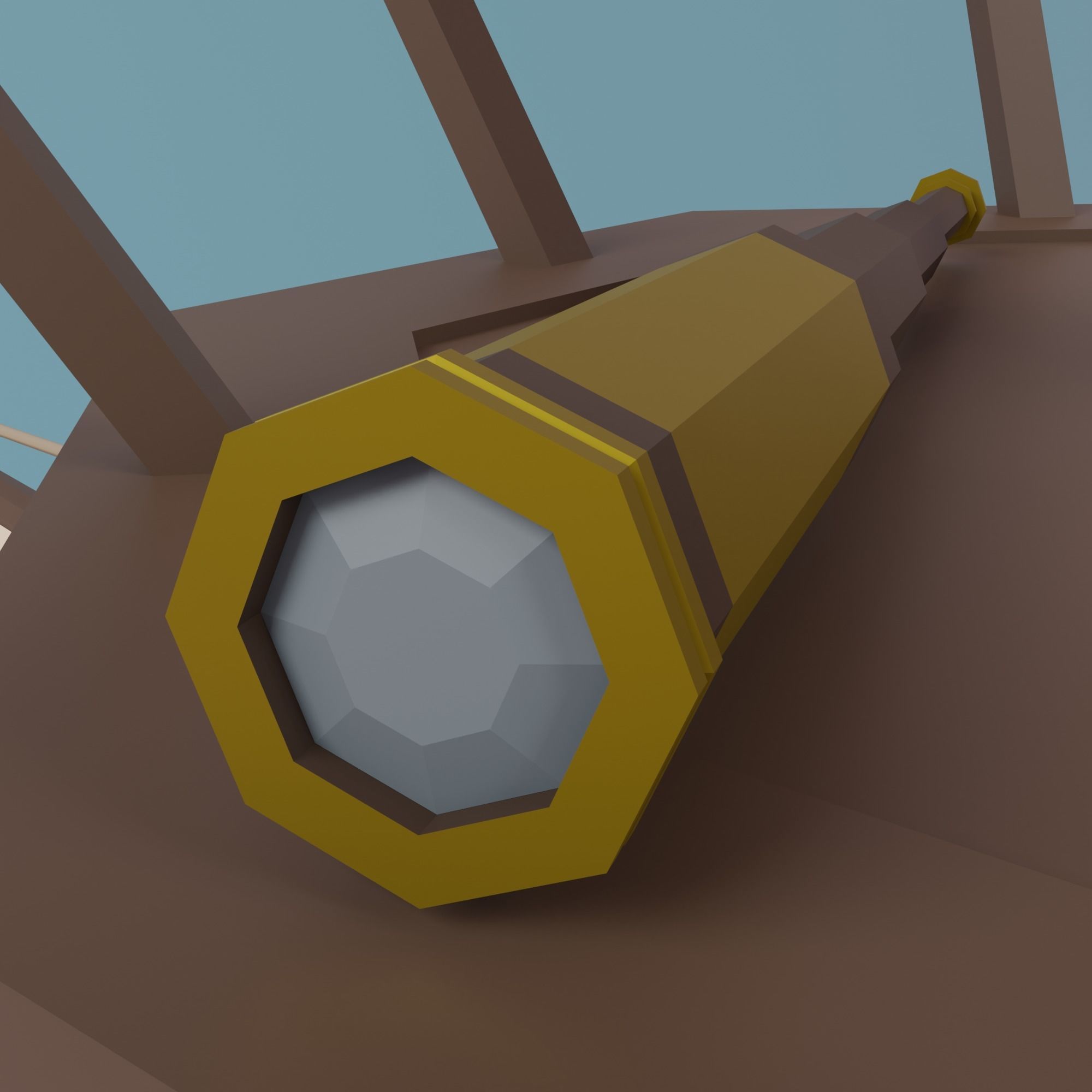 Ship pirate Low-poly 3D model_14