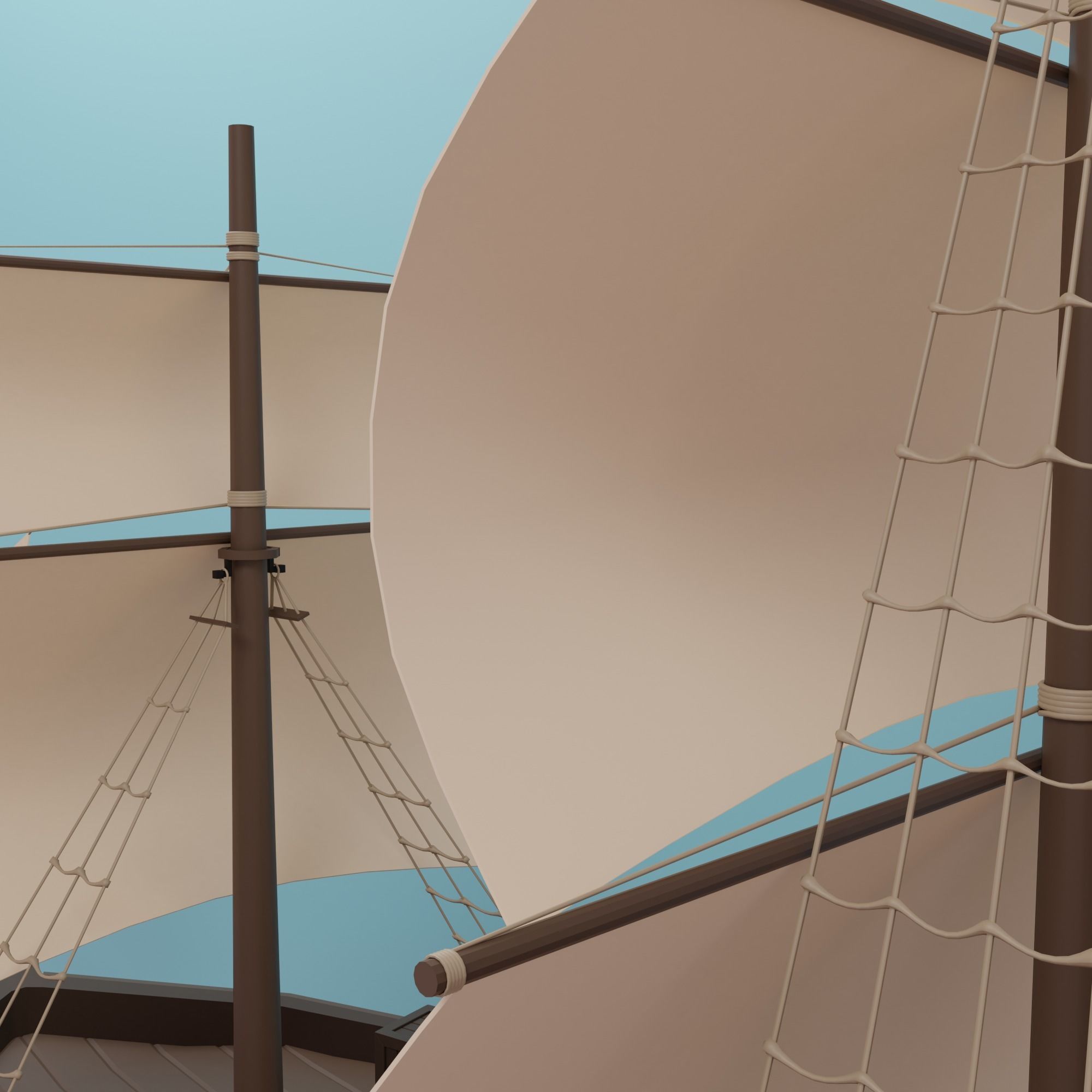 Ship pirate Low-poly 3D model_22