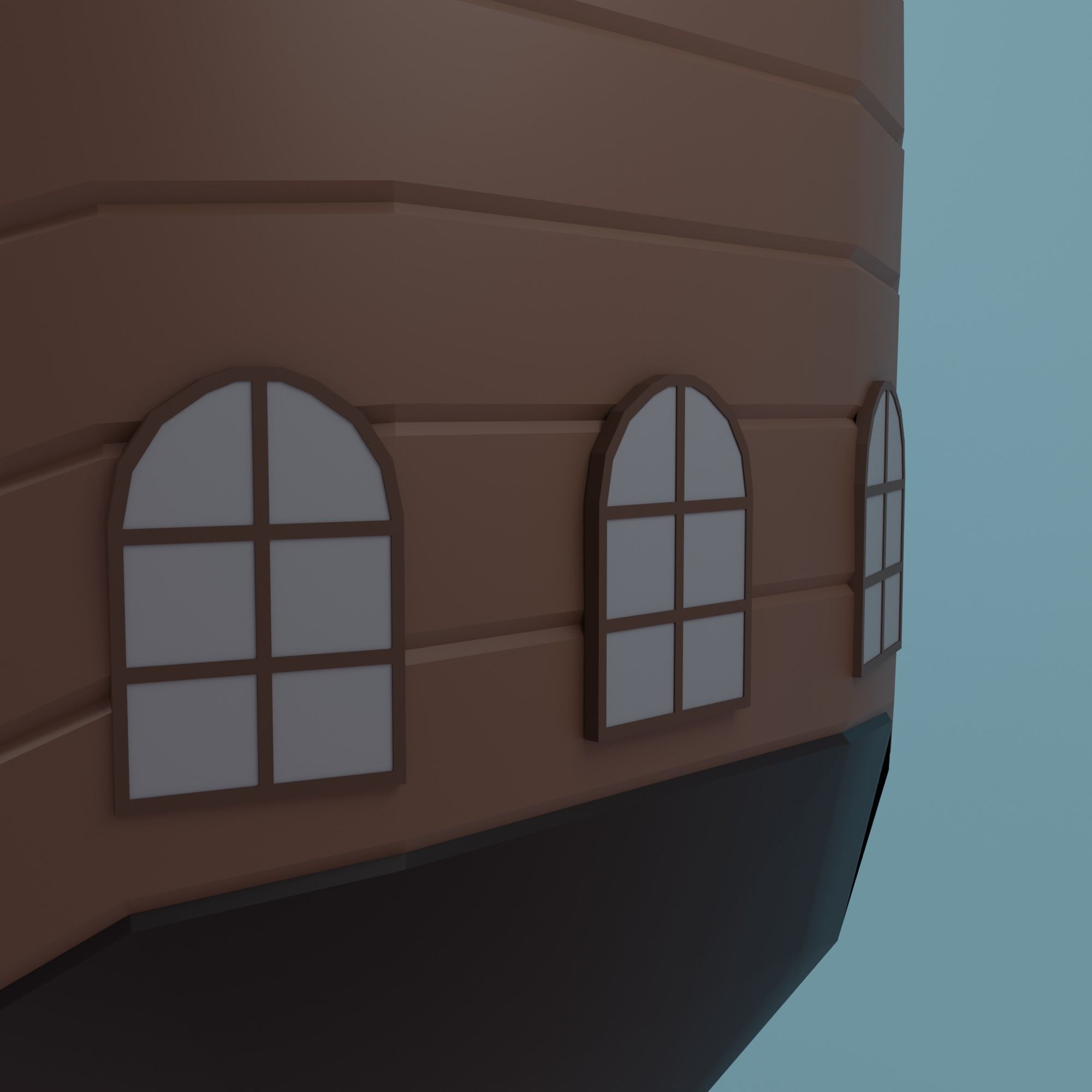 Ship pirate Low-poly 3D model_21