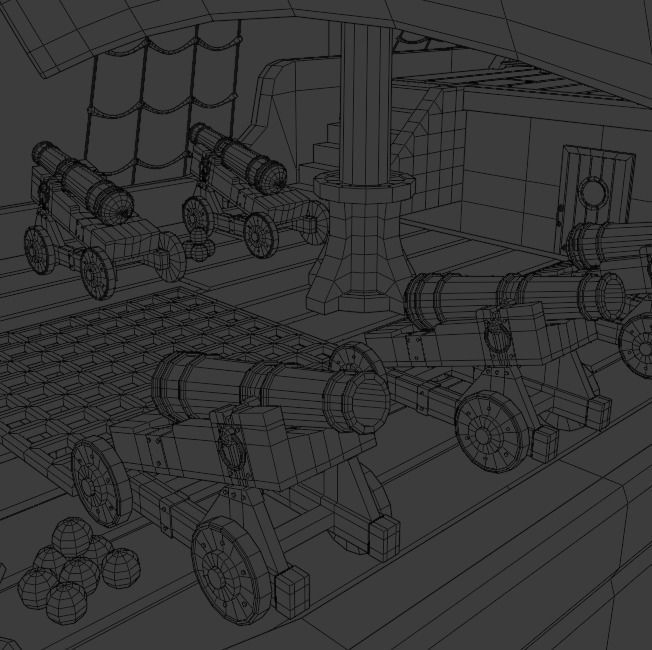 Ship pirate Low-poly 3D model_23