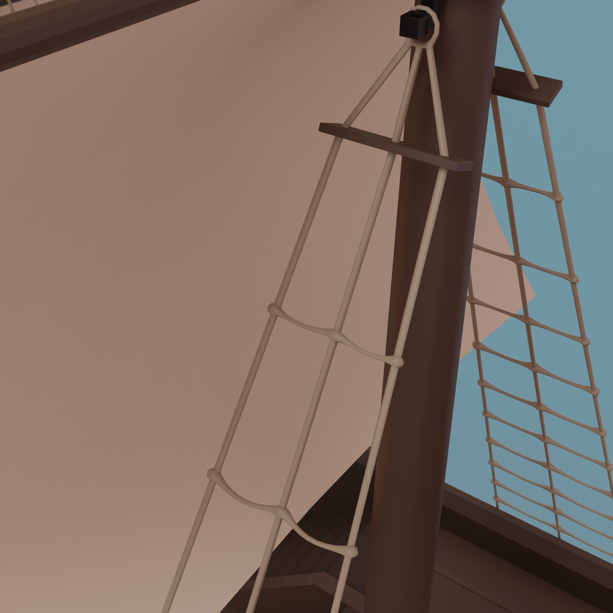 Ship pirate Low-poly 3D model_12