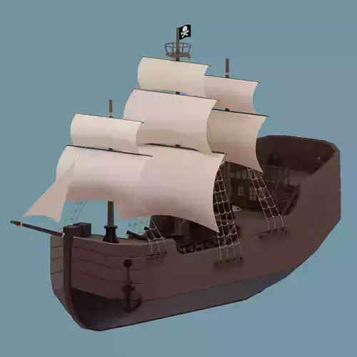 Ship pirate Low-poly 3D model