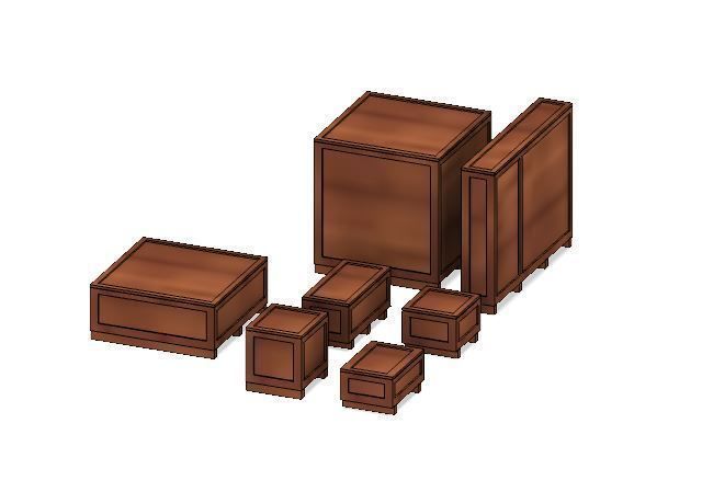 Model Railway Wooden Transport Shipping Crates 3D print model_5