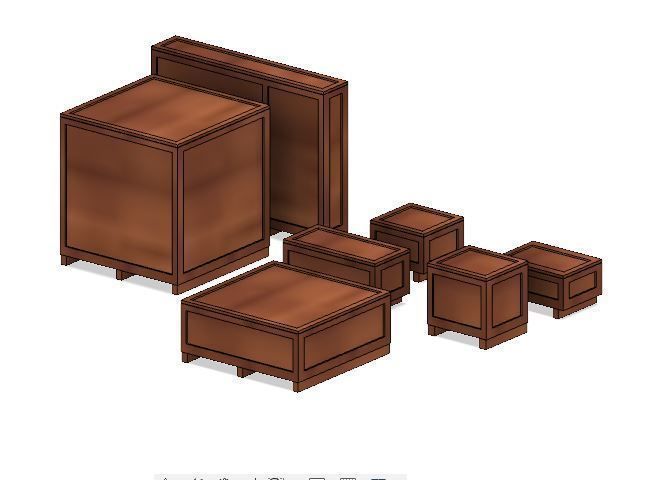 Model Railway Wooden Transport Shipping Crates 3D print model_1