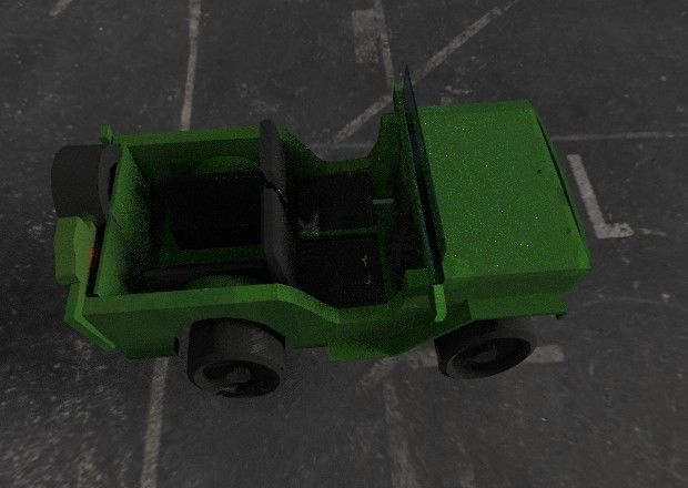 VIHICALE jeep Low-poly 3D model_1