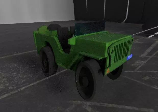 VIHICALE jeep Low-poly 3D model_0