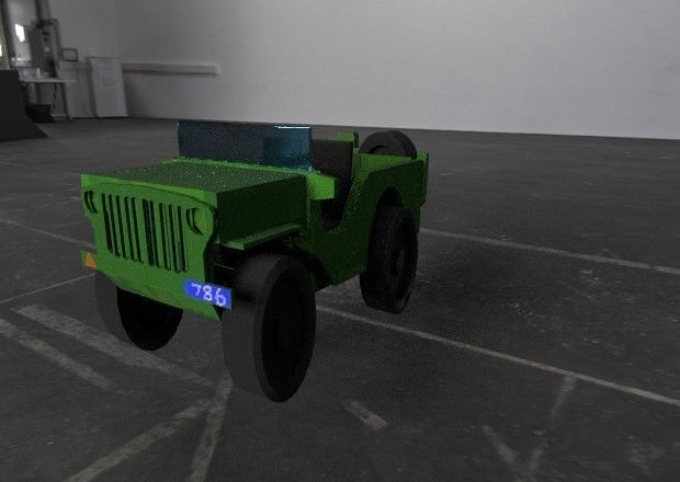 VIHICALE jeep Low-poly 3D model_3