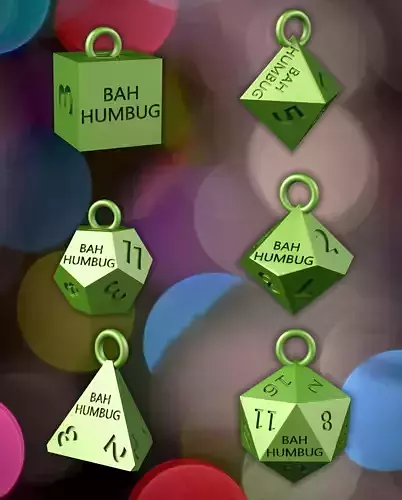 Bah Humbug dice 3D print model