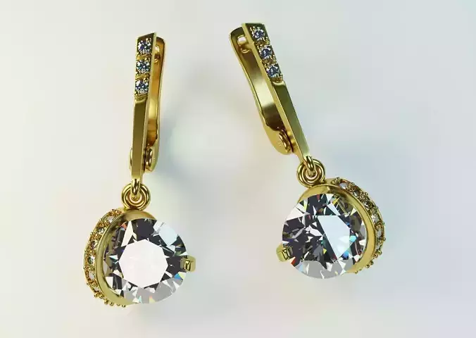 Hovering diamong earrings