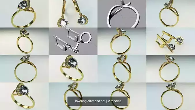 Hovering diamond set