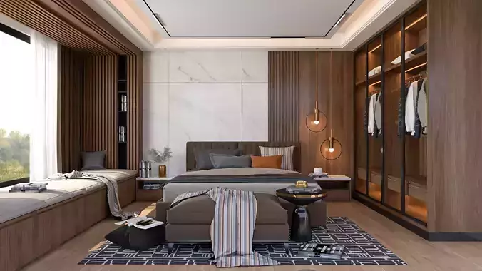 Modern bedroom interior design 