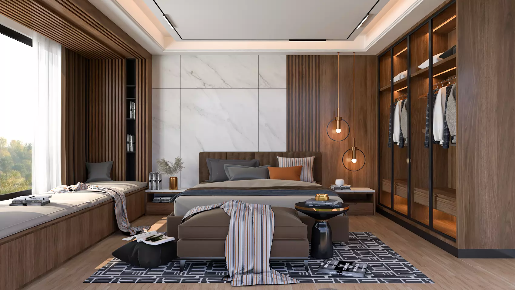Modern bedroom interior design 3D model