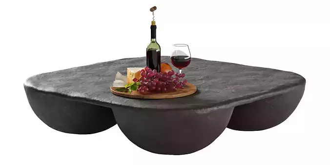 Quad Coffee Table Black 3D model