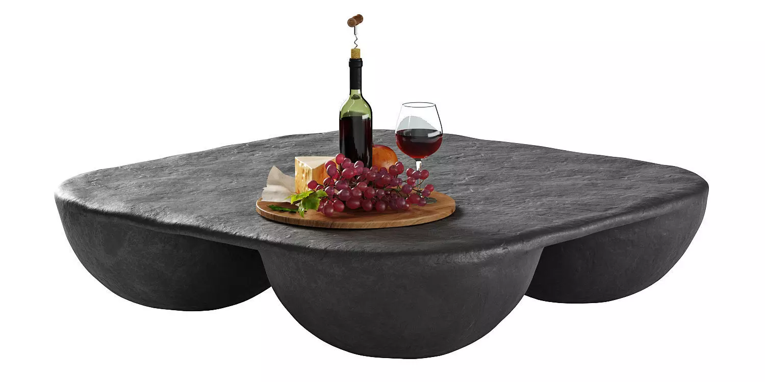 Quad Coffee Table Black 3D model_0