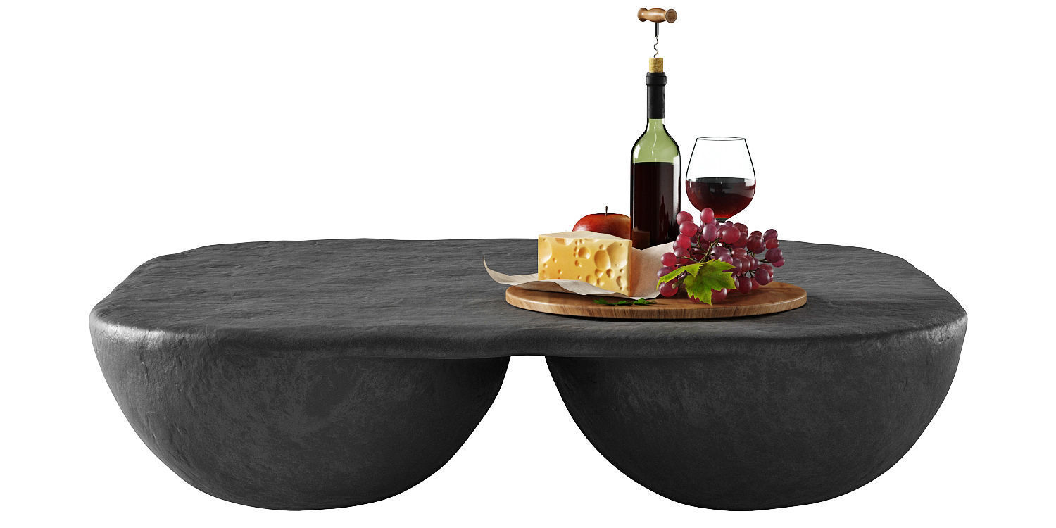 Quad Coffee Table Black 3D model_2