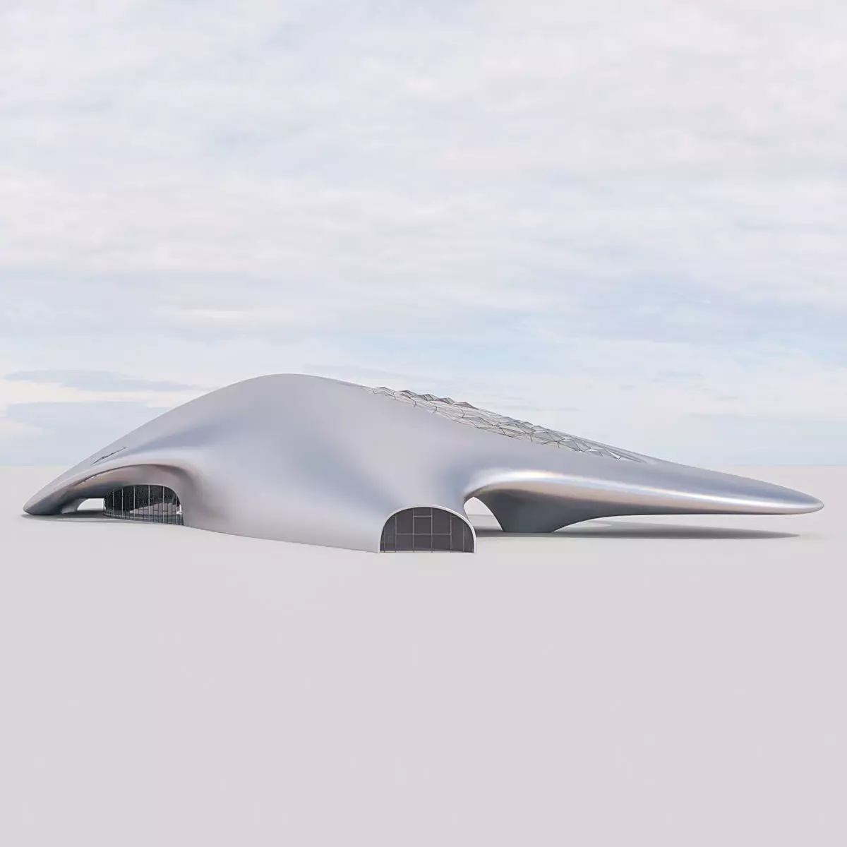 Futuristic building 30 3D model_0