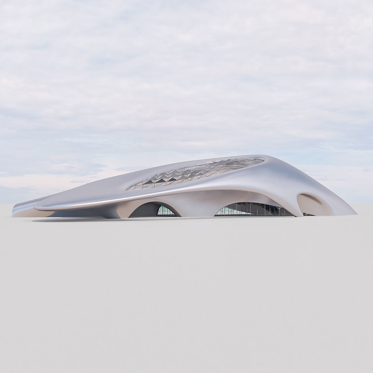 Futuristic building 30 3D model_1