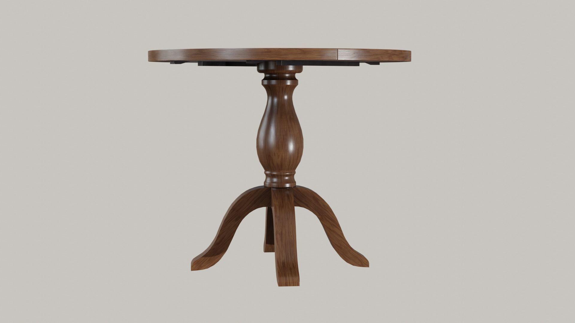 Round Jozy Table walnut wood Low-poly 3D model_4