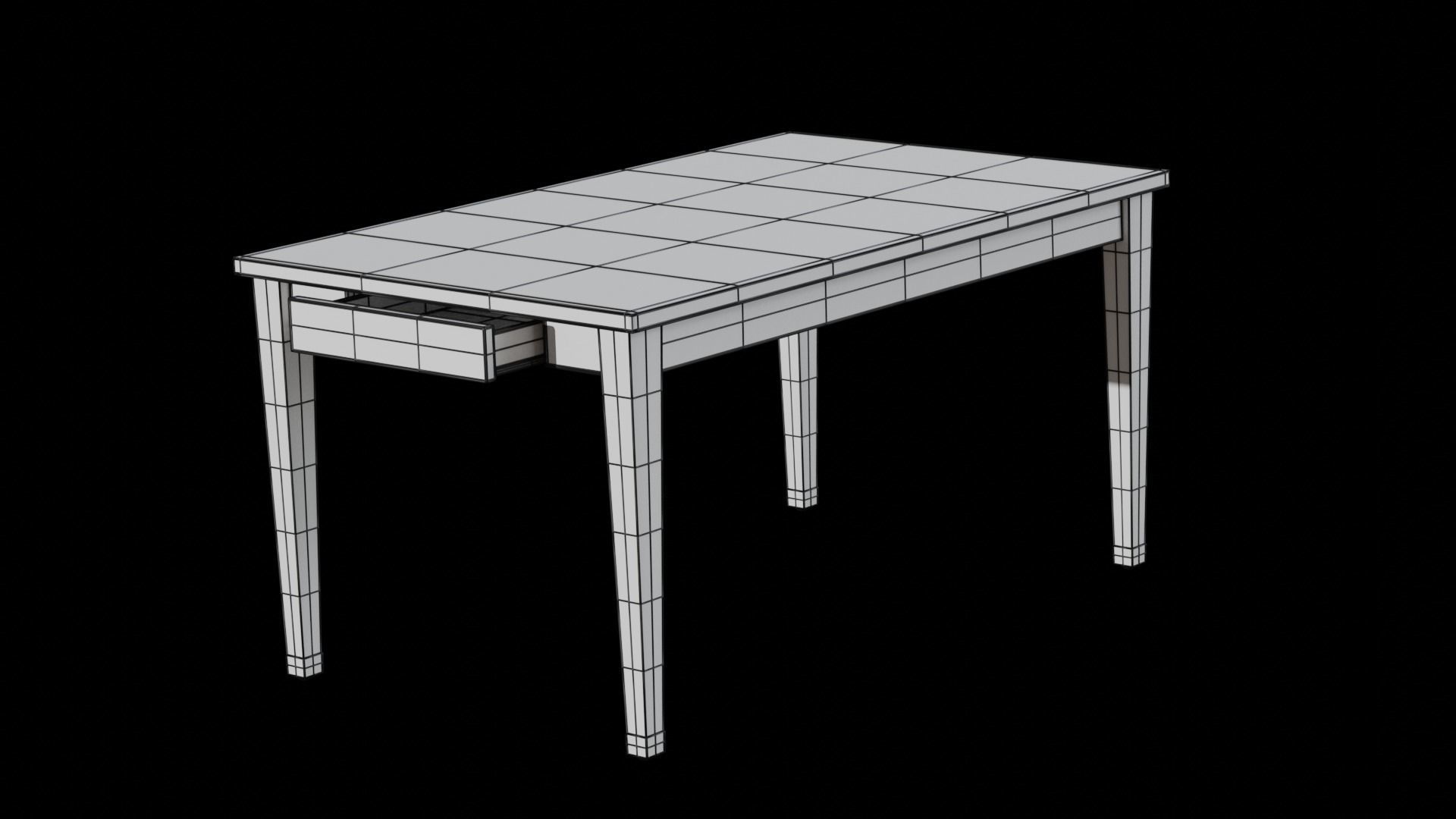 Vance Dining Table pine wood Low-poly 3D model_7