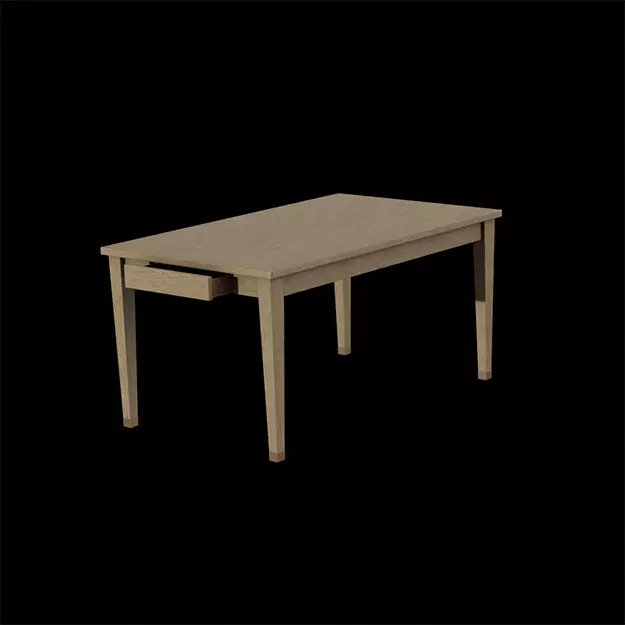 Vance Dining Table pine wood Low-poly 3D model_0