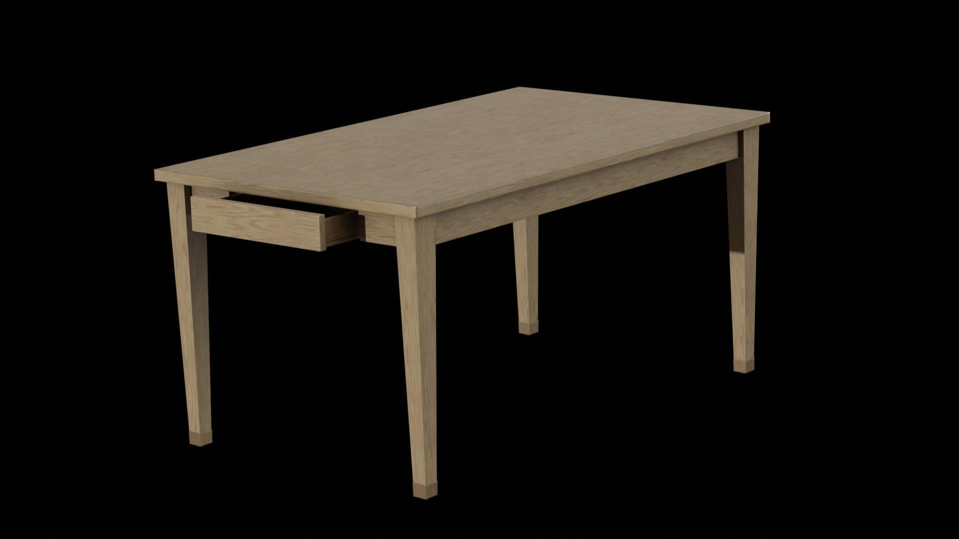 Vance Dining Table pine wood Low-poly 3D model_5
