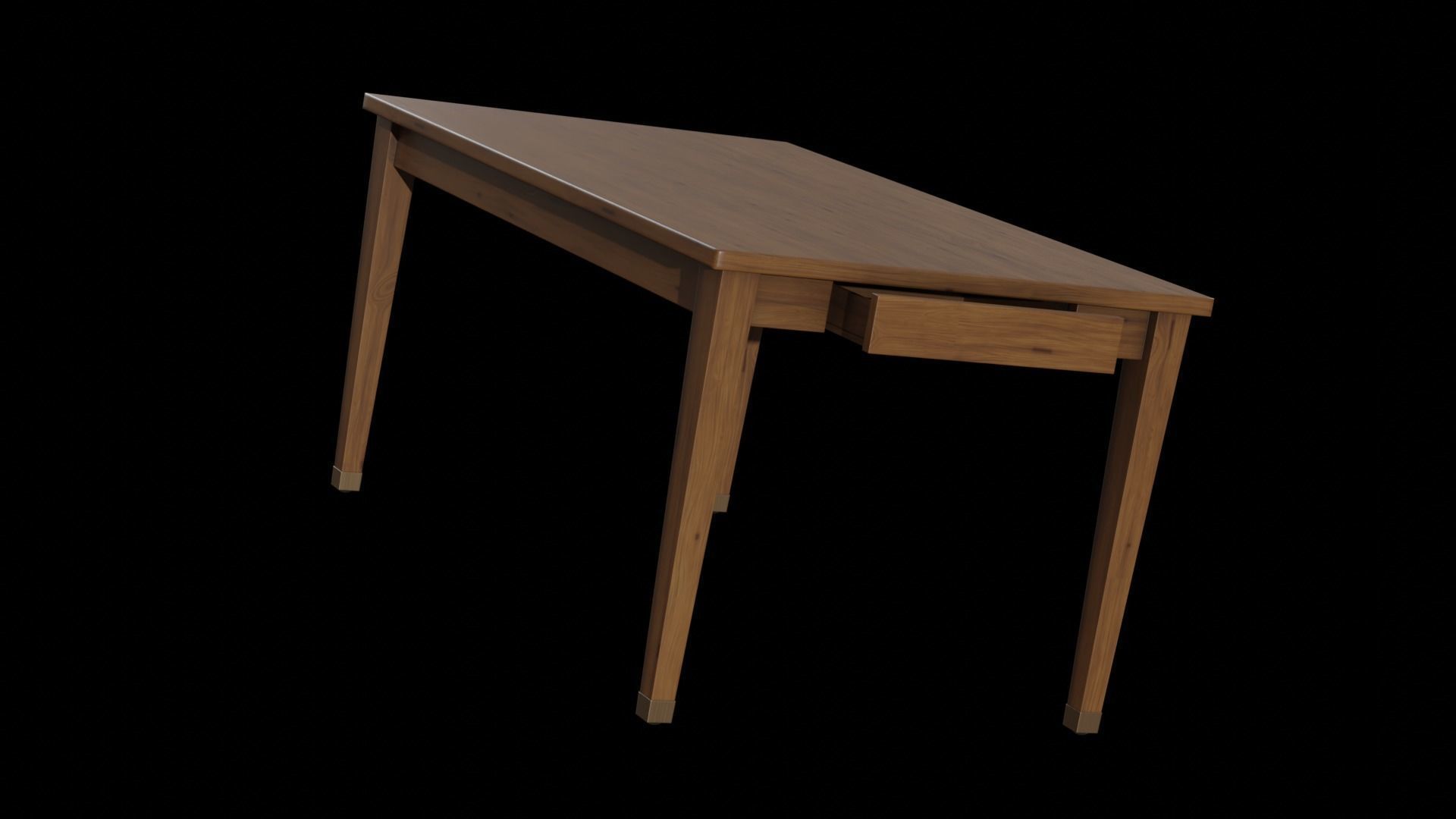 Vance Dining Table walnut wood Low-poly 3D model_5