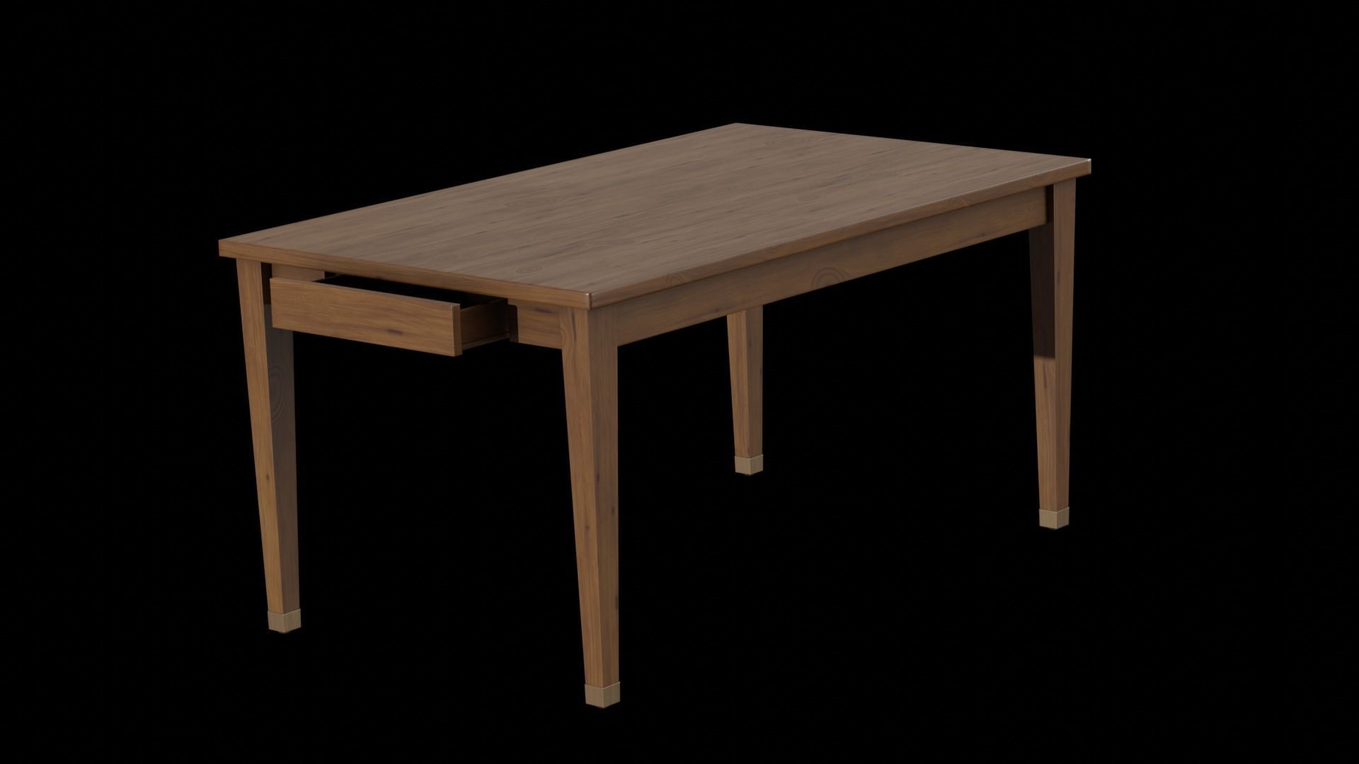 Vance Dining Table walnut wood Low-poly 3D model_1