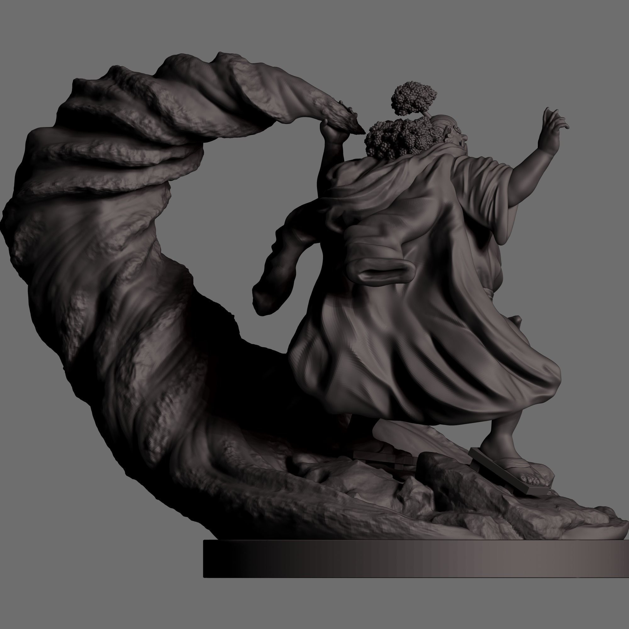 Jimbe Statue  3D print model_4