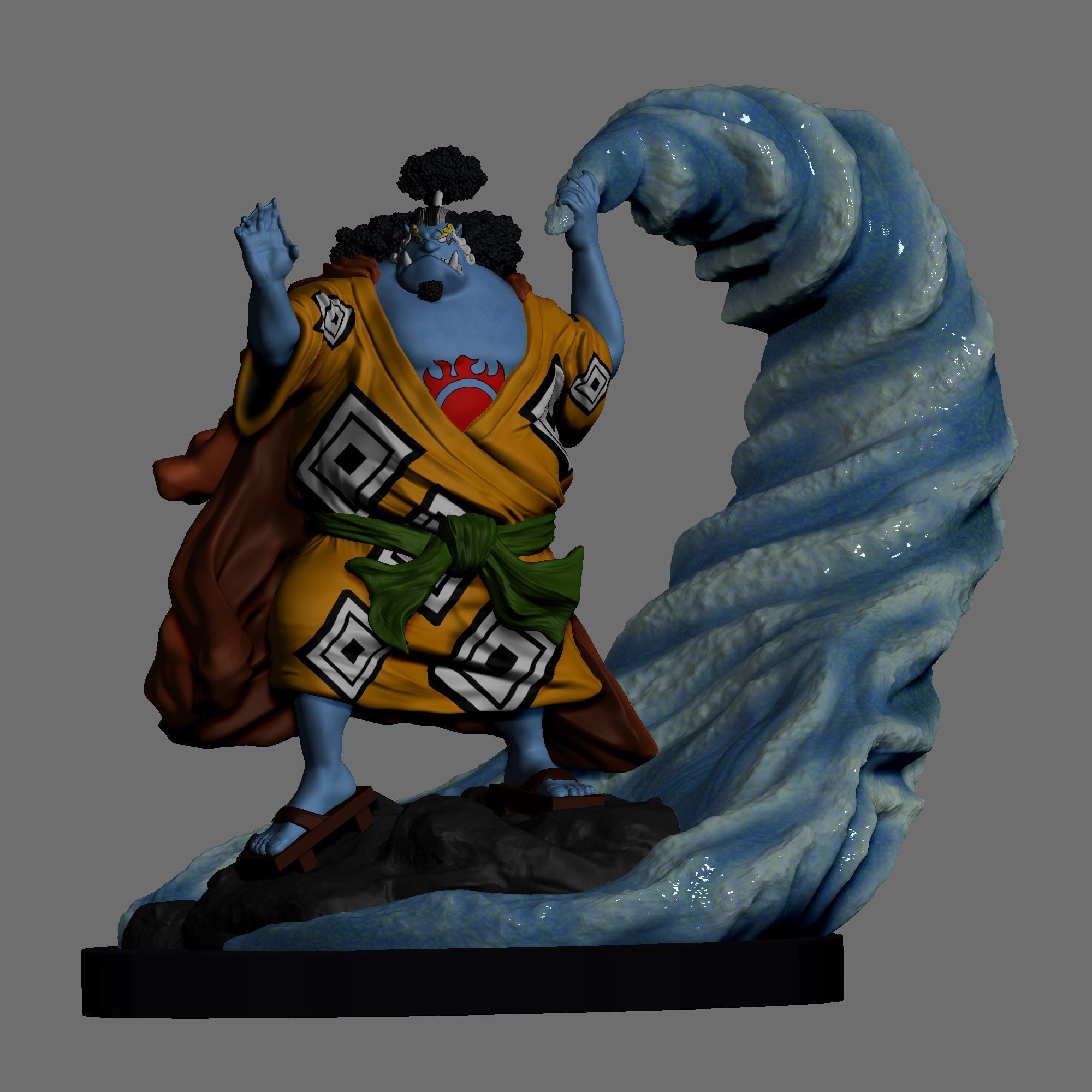 Jimbe Statue  3D print model_5