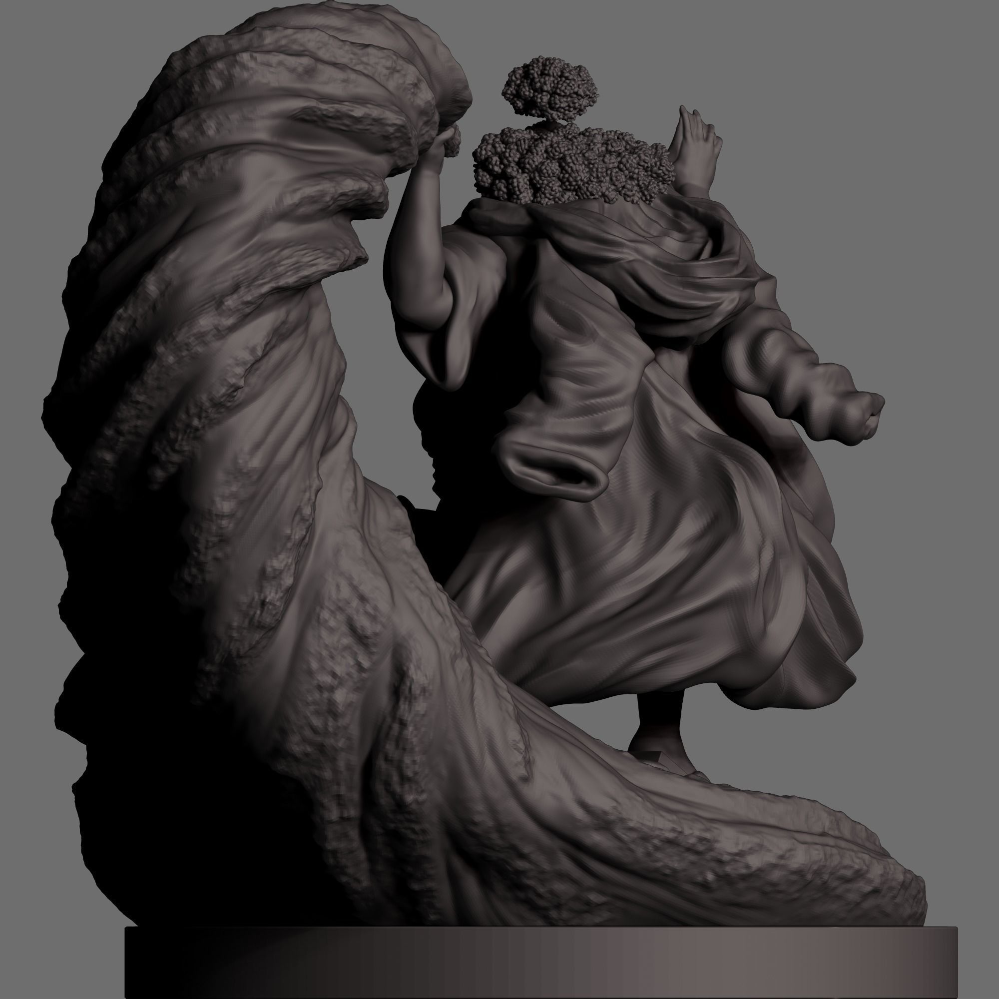 Jimbe Statue  3D print model_3